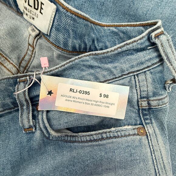 AGOLDE 90's Pinch Waist High Rise Straight Jeans Women's Size 30 A095C-1046 - Picture 7 of 7